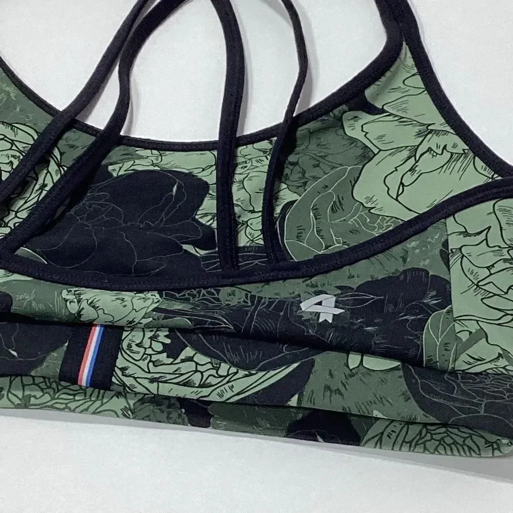 FourLaps Vitality Sports Bra Floral Print XS 4 Laps Sports Bra NWT